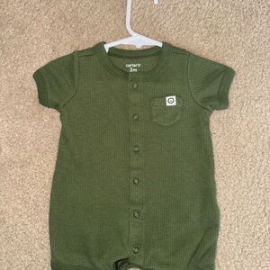 Carter's Olive Knit Baby Romper 3 months
